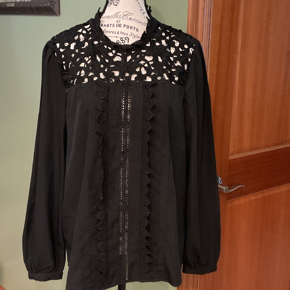 Halogen Black Lace Detail Blouse